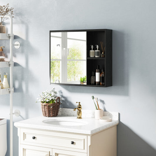 Bathroom Medicine Cabinet with Single Mirror Door-Black - Color: Black LuxuryLifeWay Online Store