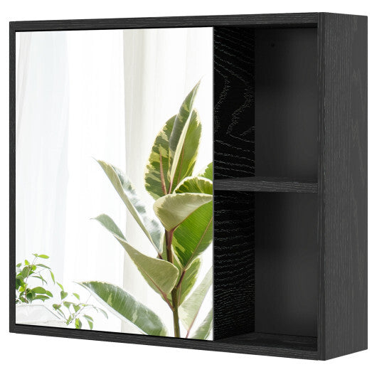 Bathroom Medicine Cabinet with Single Mirror Door-Black - Color: Black LuxuryLifeWay Online Store