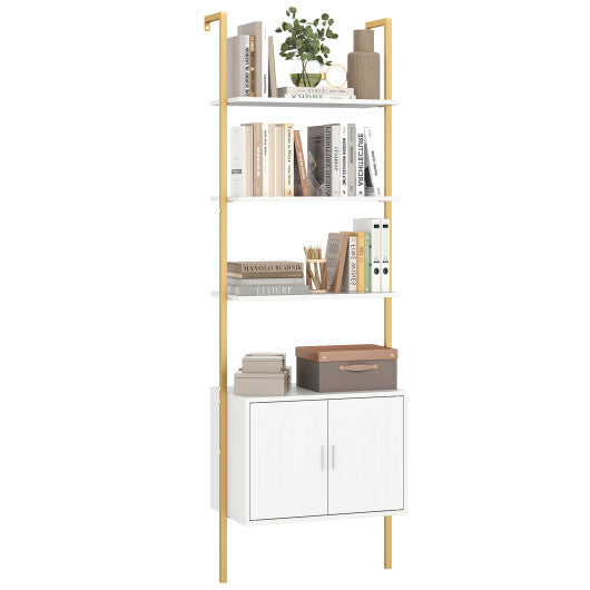 72.5 Inch Tall Bookshelf with Cabinet Anti-Tipping Kits and Metal Frame-Black LuxuryLifeWay Online Store