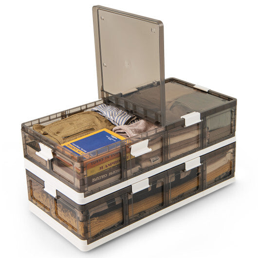 2 Pack Stackable Storage Containers Rolling Plastic Storage Bins LuxuryLifeWay Online Store