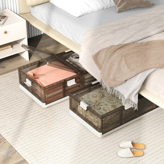 2 Pack Stackable Storage Containers Rolling Plastic Storage Bins LuxuryLifeWay Online Store