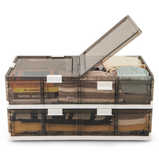 2 Pack Stackable Storage Containers Rolling Plastic Storage Bins LuxuryLifeWay Online Store