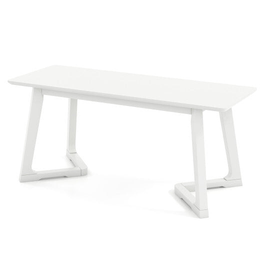 42 Inch Modern Entryway Bench Long Dining Bench with Rubber Wood Legs-White LuxuryLifeWay Online Store
