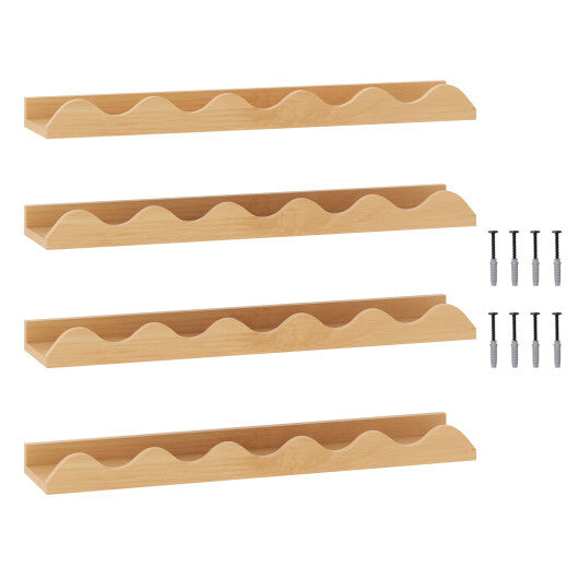 24 Inch Kids Bookshelf Set of 4 Wall-Mounted Picture Ledge Shelf-Natural LuxuryLifeWay Online Store