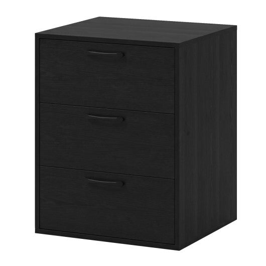 3 Drawer Nightstand with Wood Grain Finish and Storage for Living Room Bedroom Study-White LuxuryLifeWay Online Store