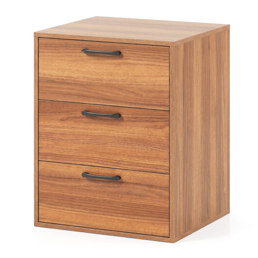 3 Drawer Nightstand with Wood Grain Finish and Storage for Living Room Bedroom Study-White LuxuryLifeWay Online Store