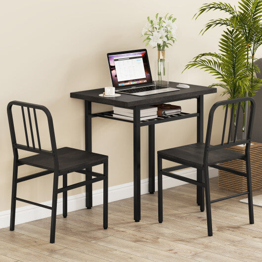 3-Piece Dining Table Set with Rectangular Kitchen Table and 2 Chairs-Rustic Brown LuxuryLifeWay Online Store