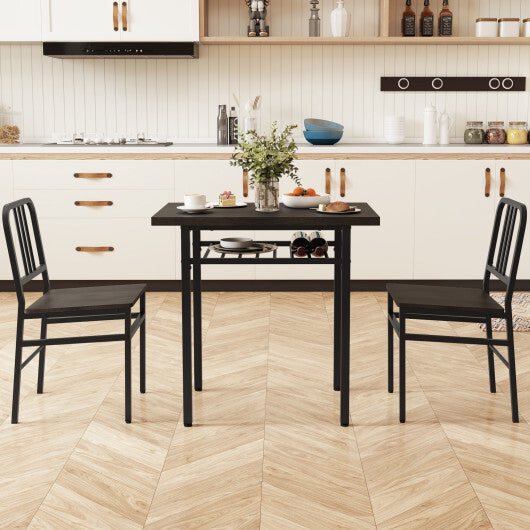 3-Piece Dining Table Set with Rectangular Kitchen Table and 2 Chairs-Rustic Brown LuxuryLifeWay Online Store