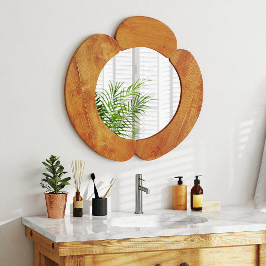 29 Inch Rustic Hanging Vanity Mirror with Teak Wood Frame LuxuryLifeWay Online Store