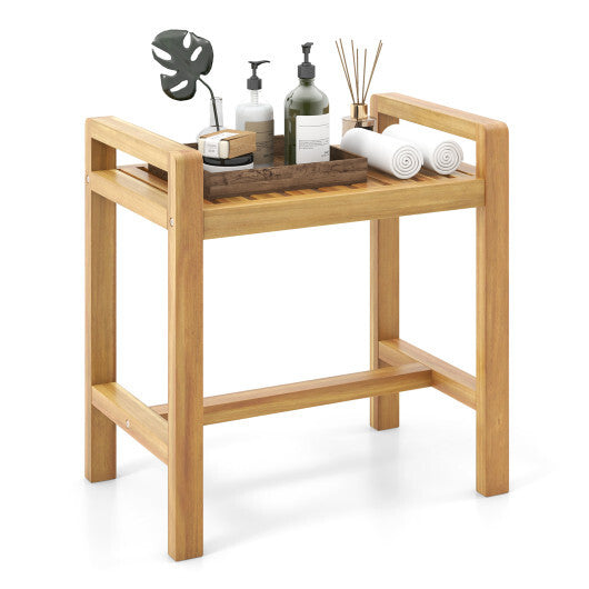 Teak Wood Shower Bench for Inside Shower Shaving Legs LuxuryLifeWay Online Store
