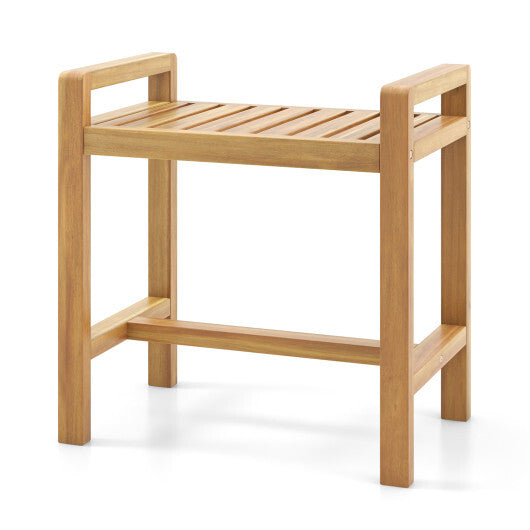 Teak Wood Shower Bench for Inside Shower Shaving Legs LuxuryLifeWay Online Store