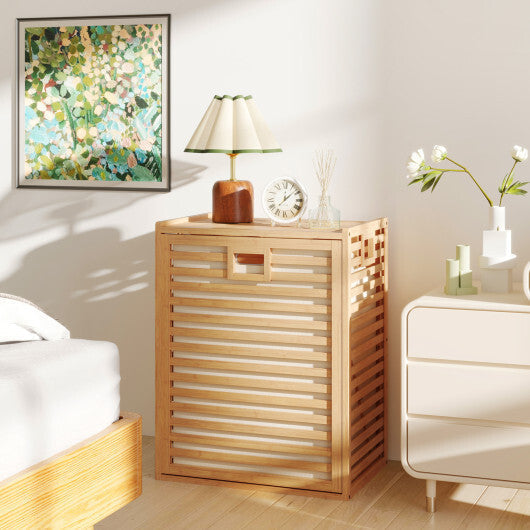 18 Gal Bamboo Tilt-out Laundry Hamper with Removable Fabric Bin-Natural LuxuryLifeWay Online Store