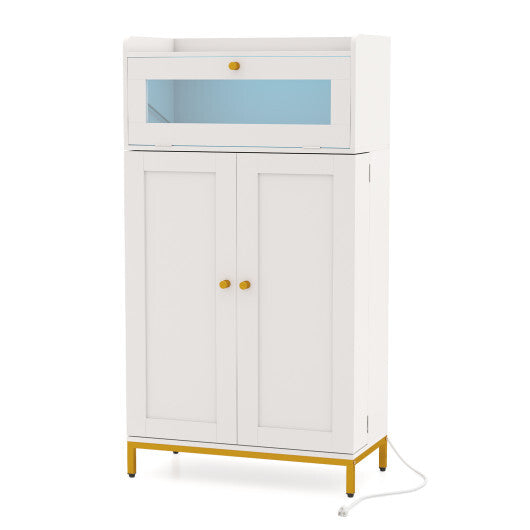 Kitchen Pantry Cabinet Freestanding Food Storage Cupboard-White LuxuryLifeWay Online Store
