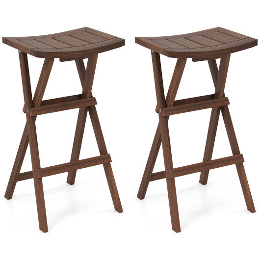 Bar Stools Set of 2 with Saddle Seat and Footrest for Kitchen Island and Balcony LuxuryLifeWay Online Store