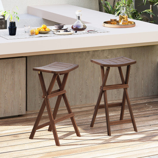 Bar Stools Set of 2 with Saddle Seat and Footrest for Kitchen Island and Balcony LuxuryLifeWay Online Store