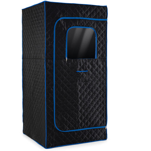 Portable Steam Sauna Box with 3L/1200W Fast-Heat Steamer and 15-Level Temperature-Blue LuxuryLifeWay Online Store