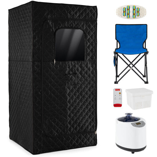 Portable Steam Sauna Box with 3L/1200W Fast-Heat Steamer and 15-Level Temperature-Blue LuxuryLifeWay Online Store