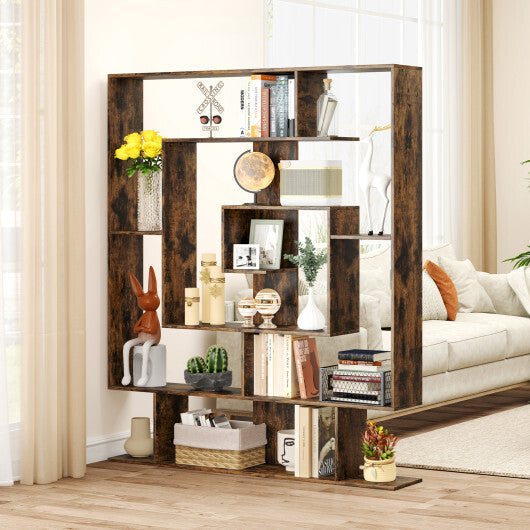 7-Tier Bookshelf  Open Display Shelf Rack for Home Office-White LuxuryLifeWay Online Store