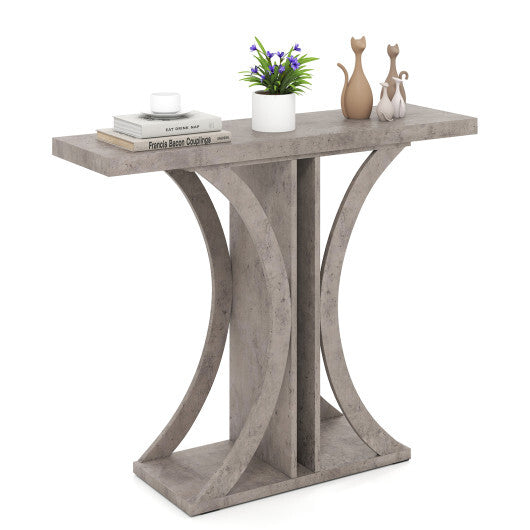 Console Table 39.5 Inch Rectangular Entryway Table with Geometric Frame-Gray LuxuryLifeWay Online Store