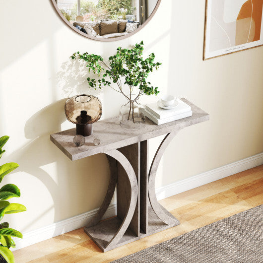 Console Table 39.5 Inch Rectangular Entryway Table with Geometric Frame-Gray LuxuryLifeWay Online Store
