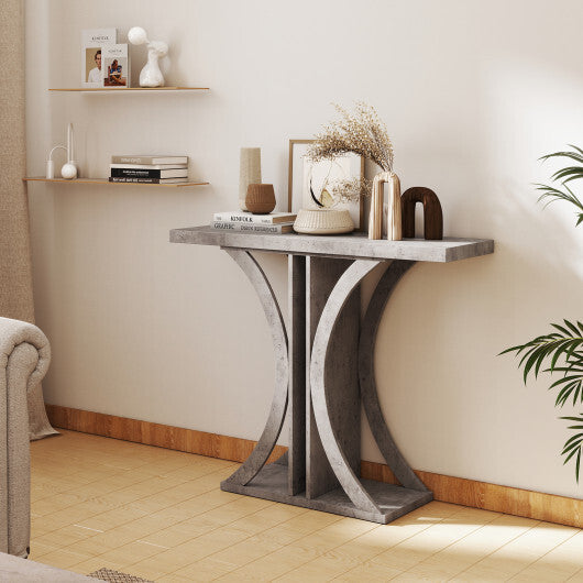 Console Table 39.5 Inch Rectangular Entryway Table with Geometric Frame-Gray LuxuryLifeWay Online Store