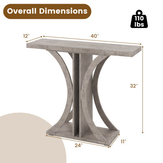 Console Table 39.5 Inch Rectangular Entryway Table with Geometric Frame-Gray LuxuryLifeWay Online Store