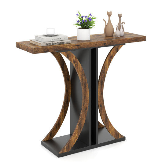 Console Table 39.5 Inch Rectangular Entryway Table with Geometric Frame-Gray LuxuryLifeWay Online Store