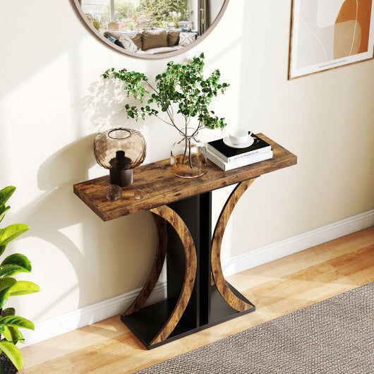 Console Table 39.5 Inch Rectangular Entryway Table with Geometric Frame-Gray LuxuryLifeWay Online Store