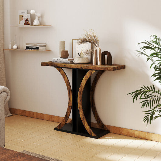 Console Table 39.5 Inch Rectangular Entryway Table with Geometric Frame-Gray LuxuryLifeWay Online Store