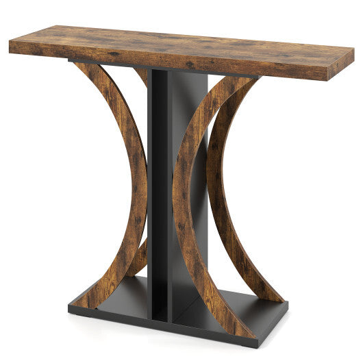 Console Table 39.5 Inch Rectangular Entryway Table with Geometric Frame-Gray LuxuryLifeWay Online Store