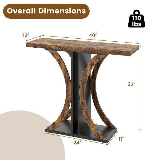 Console Table 39.5 Inch Rectangular Entryway Table with Geometric Frame-Gray LuxuryLifeWay Online Store