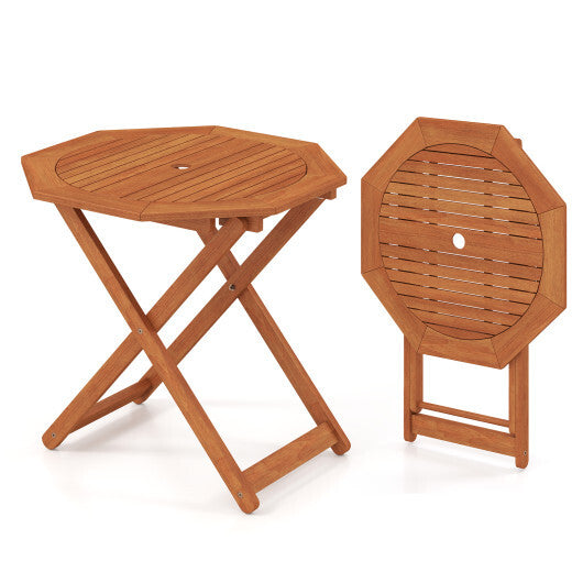 Octagon Folding Patio Table with 2 Inches Umbrella Hole LuxuryLifeWay Online Store