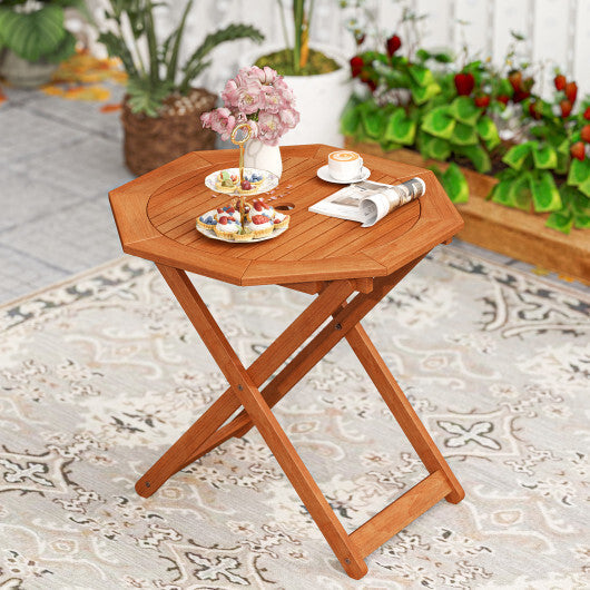 Octagon Folding Patio Table with 2 Inches Umbrella Hole LuxuryLifeWay Online Store