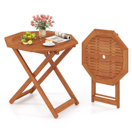Octagon Folding Patio Table with 2 Inches Umbrella Hole LuxuryLifeWay Online Store