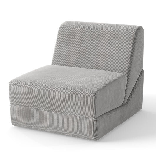 3-in-1 Folding Sofa Bed with Washable Zippered Cover-Gray LuxuryLifeWay Online Store