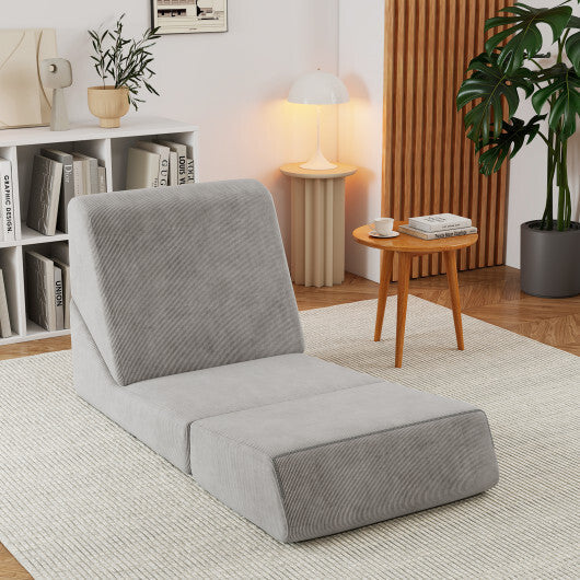 3-in-1 Folding Sofa Bed with Washable Zippered Cover-Gray LuxuryLifeWay Online Store