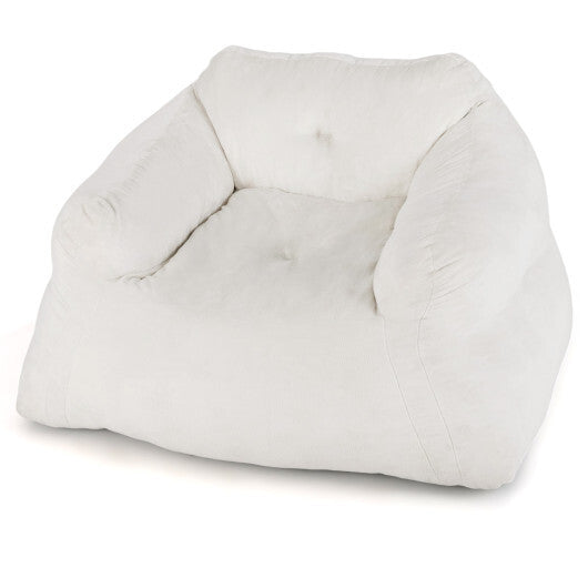 Bean Bag Chair Plush Lazy Sofa with Ultra-soft Velvet Cover-Beige LuxuryLifeWay Online Store