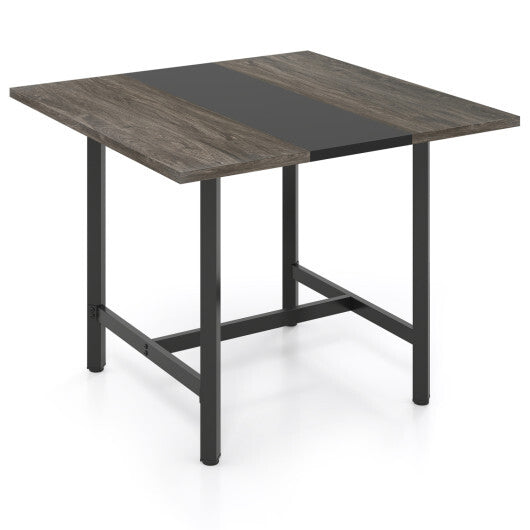 39.5 Inches Square Conference Table Meeting Room Table with Thickened Tabletop-Rustic Brown LuxuryLifeWay Online Store