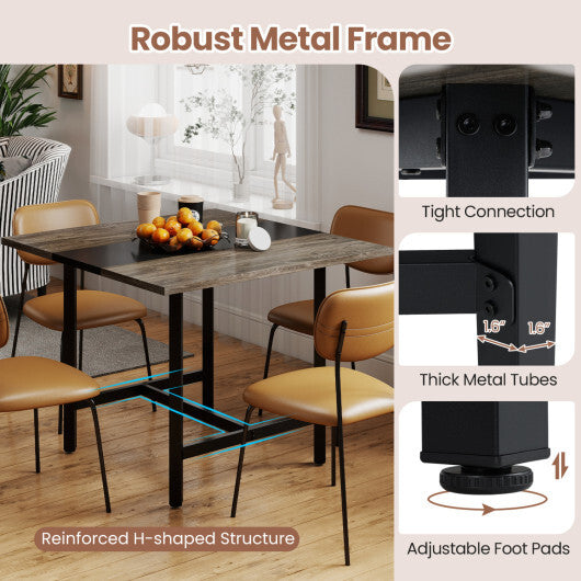 39.5 Inches Square Conference Table Meeting Room Table with Thickened Tabletop-Rustic Brown LuxuryLifeWay Online Store