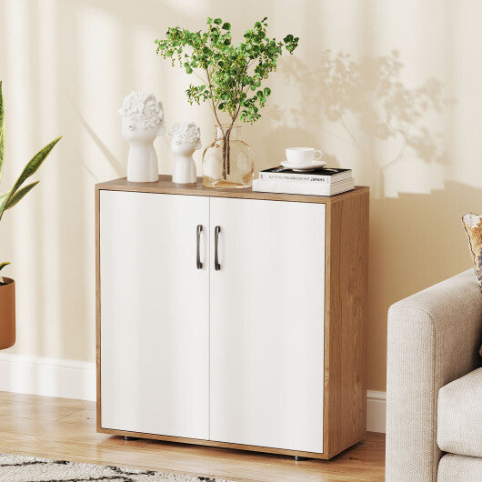 Coffee Bar Cabinet with 5-Position Adjustable Shelf for Living Room Dining Room-Natural - Color: Natural LuxuryLifeWay Online Store