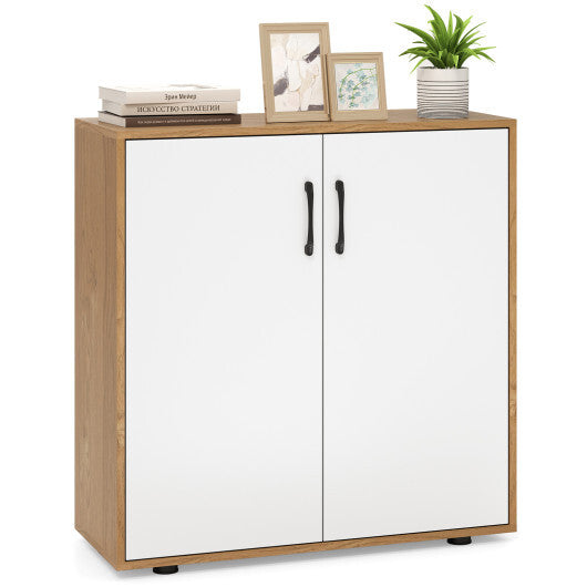 Coffee Bar Cabinet with 5-Position Adjustable Shelf for Living Room Dining Room-Natural LuxuryLifeWay Online Store