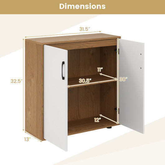 Coffee Bar Cabinet with 5-Position Adjustable Shelf for Living Room Dining Room-Natural LuxuryLifeWay Online Store