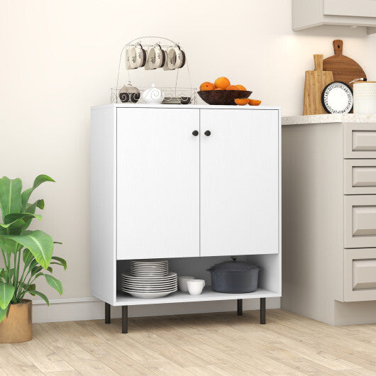 2-Door Sideboard Buffet Cabinet Kitchen with Adjustable Shelf-White LuxuryLifeWay Online Store