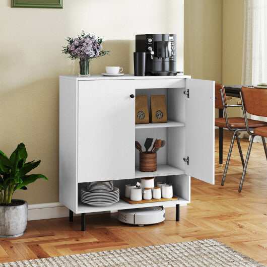 2-Door Sideboard Buffet Cabinet Kitchen with Adjustable Shelf-White LuxuryLifeWay Online Store
