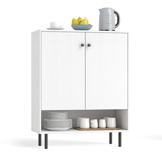 2-Door Sideboard Buffet Cabinet Kitchen with Adjustable Shelf-White LuxuryLifeWay Online Store