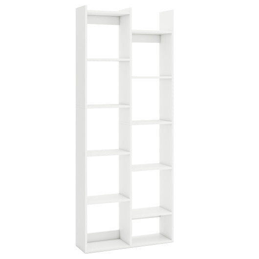 11-Tier Modern Book Organizer Bookcase with Anti-Tipping Kits-Natural LuxuryLifeWay Online Store