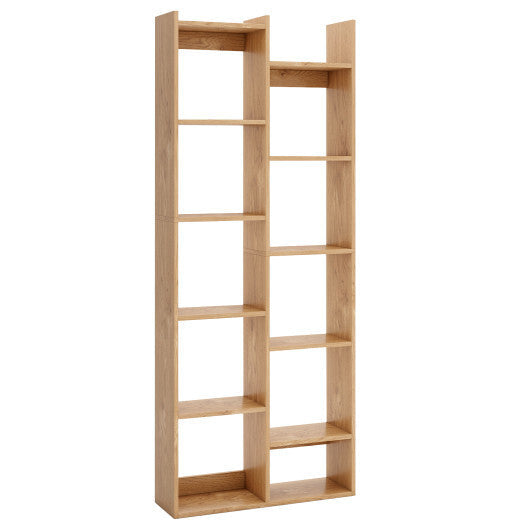 11-Tier Modern Book Organizer Bookcase with Anti-Tipping Kits-Natural LuxuryLifeWay Online Store