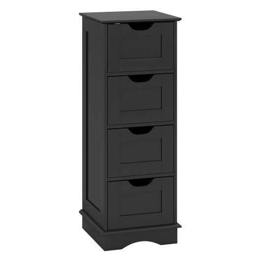 Bathroom Storage Cabinet with Cutout Handles and 4 Drawers-Black LuxuryLifeWay Online Store