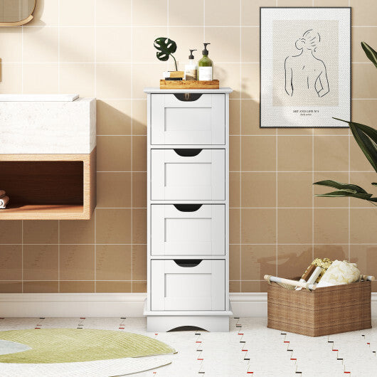 Bathroom Storage Cabinet with Cutout Handles and 4 Drawers-Black LuxuryLifeWay Online Store