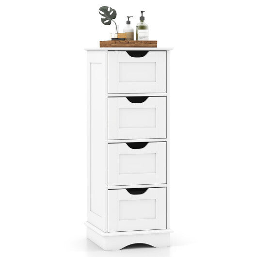 Bathroom Storage Cabinet with Cutout Handles and 4 Drawers-Black LuxuryLifeWay Online Store